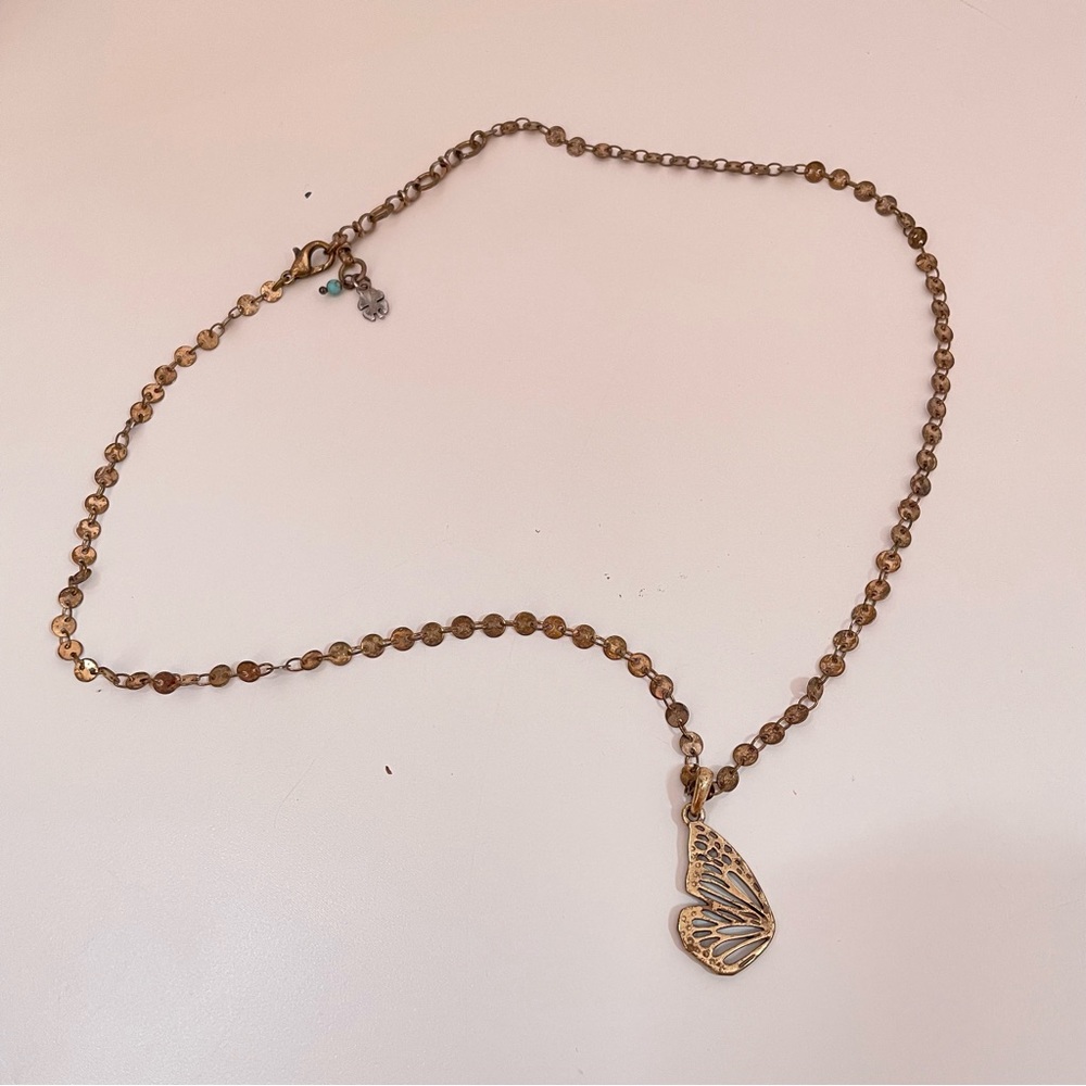 LUCKY BRAND Fairy Core Butterfly Copper Tone Boho Fall Autumn Whisical Necklace - Picture 4 of 7